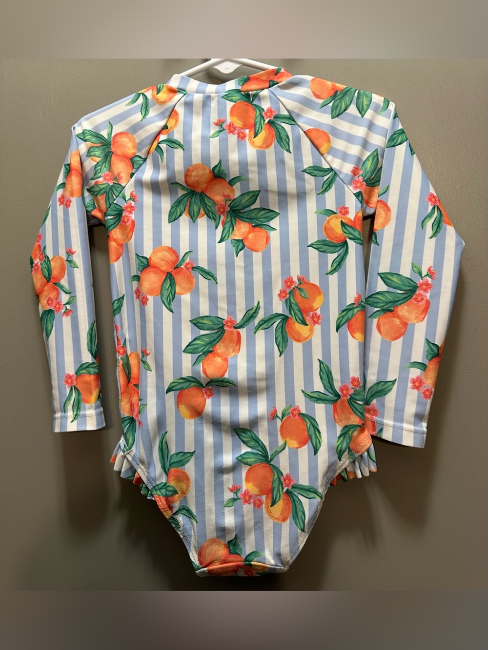 Old Navy Size 2T Long Sleeve Peaches Swimsuit EUC - Picture 2 of 7